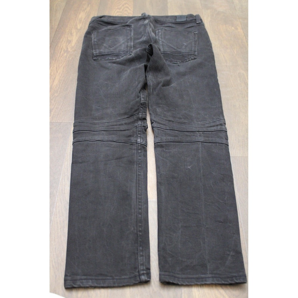 Hudson Jeans Mens 32x27 Blinder Black‎ Slim Straight Moto Stretch Denim Biker